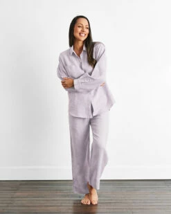 Lilac 100% French Flax Linen Pants