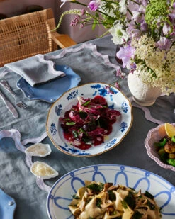 Mineral & Lilac 100% French Flax Linen Scalloped Napkins (Set Of Four) -Bed Linings Sales Store lilacscalloped campaign2