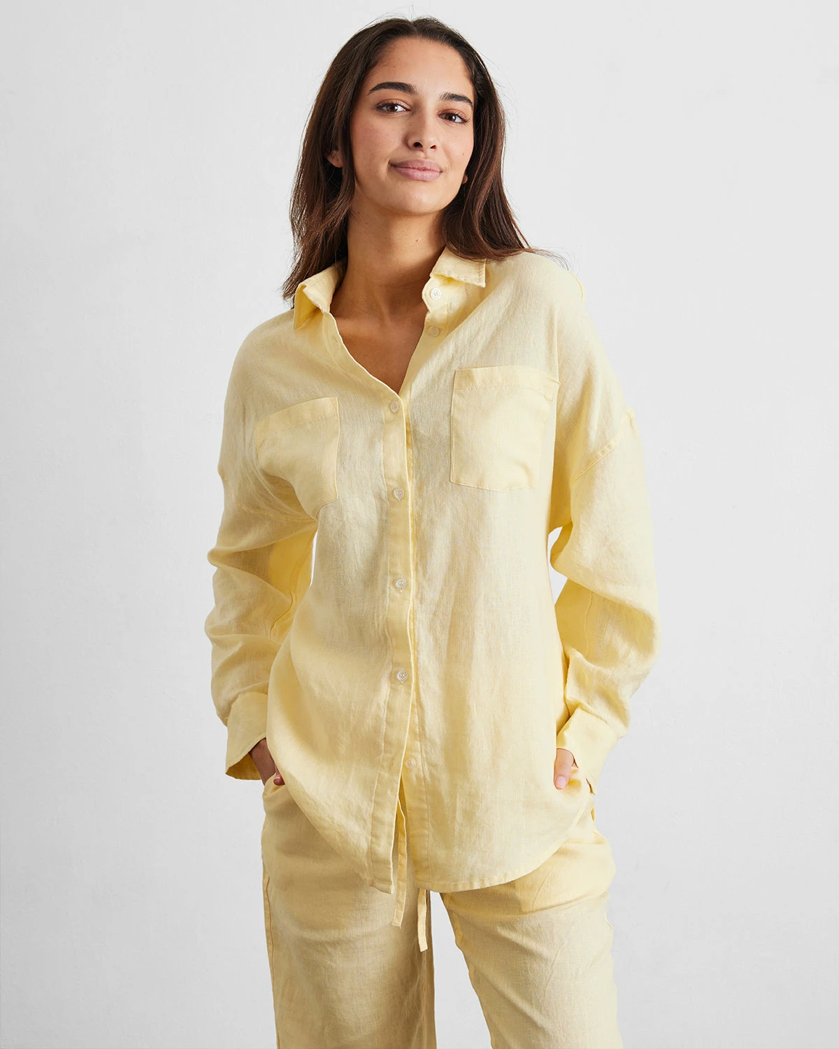 Limoncello 100% French Flax Linen Long Sleeve Shirt 1 Limoncello 100% French Flax Linen Long Sleeve Shirt