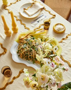 Limoncello & Turmeric 100% French Flax Linen Scalloped Placemats (Set Of Four) -Bed Linings Sales Store limoncelloscalloped campaign2 03dc0fdf c02f 4f57 975c 0f66eb66b853