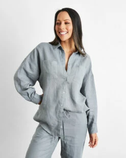 Mineral 100% French Flax Linen Long Sleeve Shirt -Bed Linings Sales Store min 01 408ad580 687c 4374 a615 aa8dcfab59e1