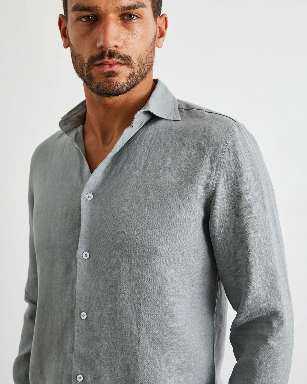 Mineral 100% French Flax Linen Men's Long Sleeve Shirt 2 Mineral 100% French Flax Linen Men's Long Sleeve Shirt - Image 2