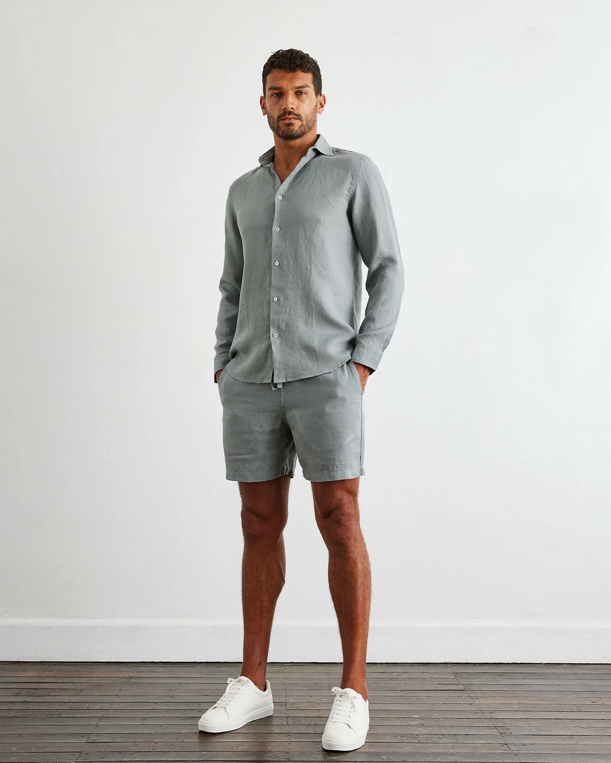 Mineral 100% French Flax Linen Men's Long Sleeve Shirt 3 Mineral 100% French Flax Linen Men's Long Sleeve Shirt - Image 3