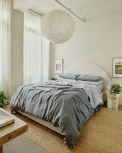 Fog 100% French Flax Linen Fitted Sheet -Bed Linings Sales Store mineral fogbeddingset 01 89d966b3 9f8a 45f0 864d dbeaf3c45383