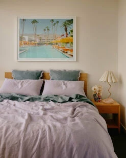 Mineral & Lilac 100% French Flax Linen Scalloped European Pillowcases (Set Of Two) 7 Mineral & Lilac 100% French Flax Linen Scalloped European Pillowcases (Set Of Two) -Bed Linings Sales Store minlilac scallop