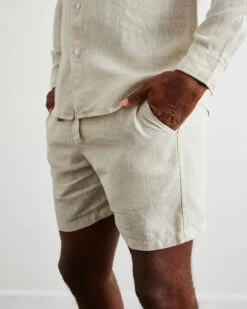 Oatmeal 100% French Flax Linen Men's Shorts 6 Oatmeal 100% French Flax Linen Men's Shorts -Bed Linings Sales Store oat 3 0e62fae7 d9ef 40ef 8743 fa63d027ae4d