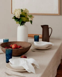 White 100% French Flax Linen Napkins (Set Of Four) -Bed Linings Sales Store oatmealtab2