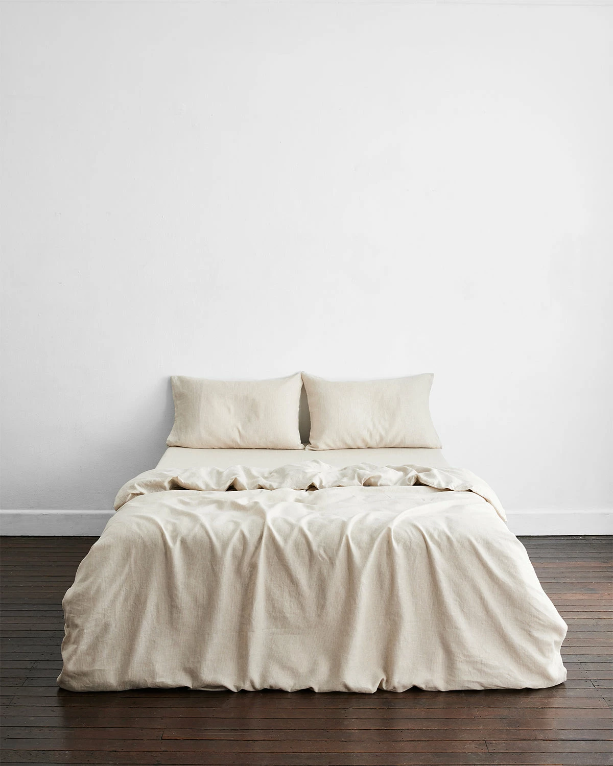 Oatmeal & White Stripe 100% French Flax Linen Duvet Cover 2 Oatmeal & White Stripe 100% French Flax Linen Duvet Cover - Image 2