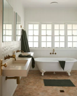 Olive 100% French Flax Linen Bath Mat -Bed Linings Sales Store olive bath