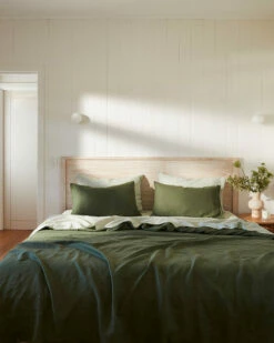Olive 100% French Flax Linen Pillowcases (Set Of Two) -Bed Linings Sales Store olive bed 9c798b59 ab57 4710 9cc5 b3873201da32