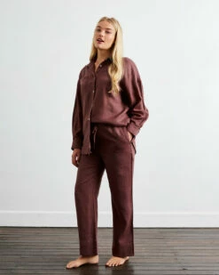 Cacao Long Sleepwear Set -Bed Linings Sales Store pants 01 260eb78e 074b 4ed7 ba8f 4b981293dbdc
