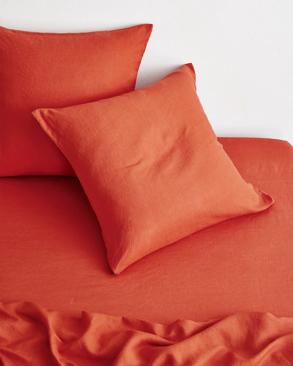 Paprika 100% French Flax Linen European Pillowcases (Set Of Two) 3 Paprika 100% French Flax Linen European Pillowcases (Set Of Two) - Image 3
