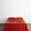 Paprika 100% French Flax Linen Flat Sheet