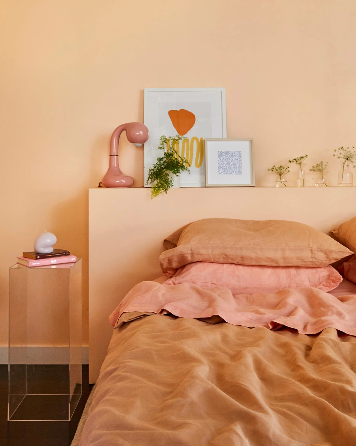 Peach 100% French Flax Linen Flat Sheet 4 Peach 100% French Flax Linen Flat Sheet - Image 4