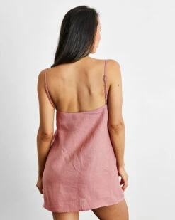 Pink Clay 100% French Flax Linen Slip -Bed Linings Sales Store pink 01 c02029ff 2622 4879 8bb2 302b38866123