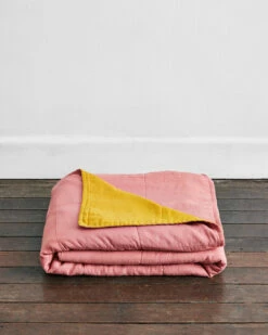 Pink Clay & Turmeric Two-Tone Quilt -Bed Linings Sales Store pink 1