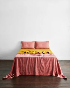 Pink Clay & Turmeric Two-Tone Quilt -Bed Linings Sales Store pink 2
