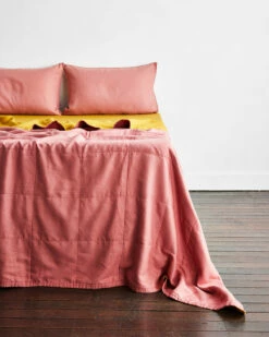 Pink Clay & Turmeric Two-Tone Quilt -Bed Linings Sales Store pink 5