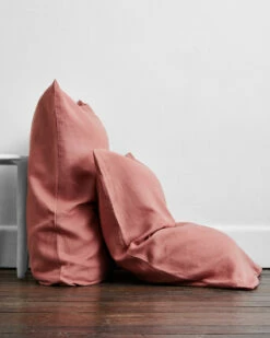 Pink Clay 100% French Flax Linen Pillowcases (Set Of Two)