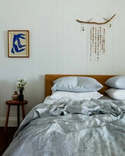 Pinstripe 100% French Flax Linen Pillowcases (Set Of Two) -Bed Linings Sales Store pinstripe bedding duvet 96a9e4a5 0268 48ee b50f 5a44482f8134