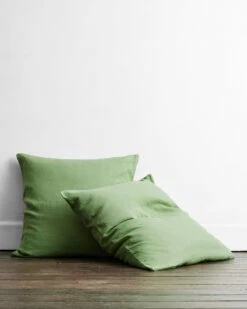 Pistachio 100% French Flax Linen European Pillowcases (Set Of Two)