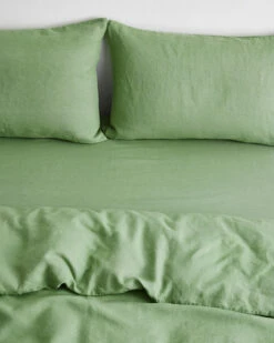 Pistachio 100% French Flax Linen Pillowcases (Set Of Two) -Bed Linings Sales Store pistachio 08