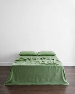 Pistachio 100% French Flax Linen Flat Sheet