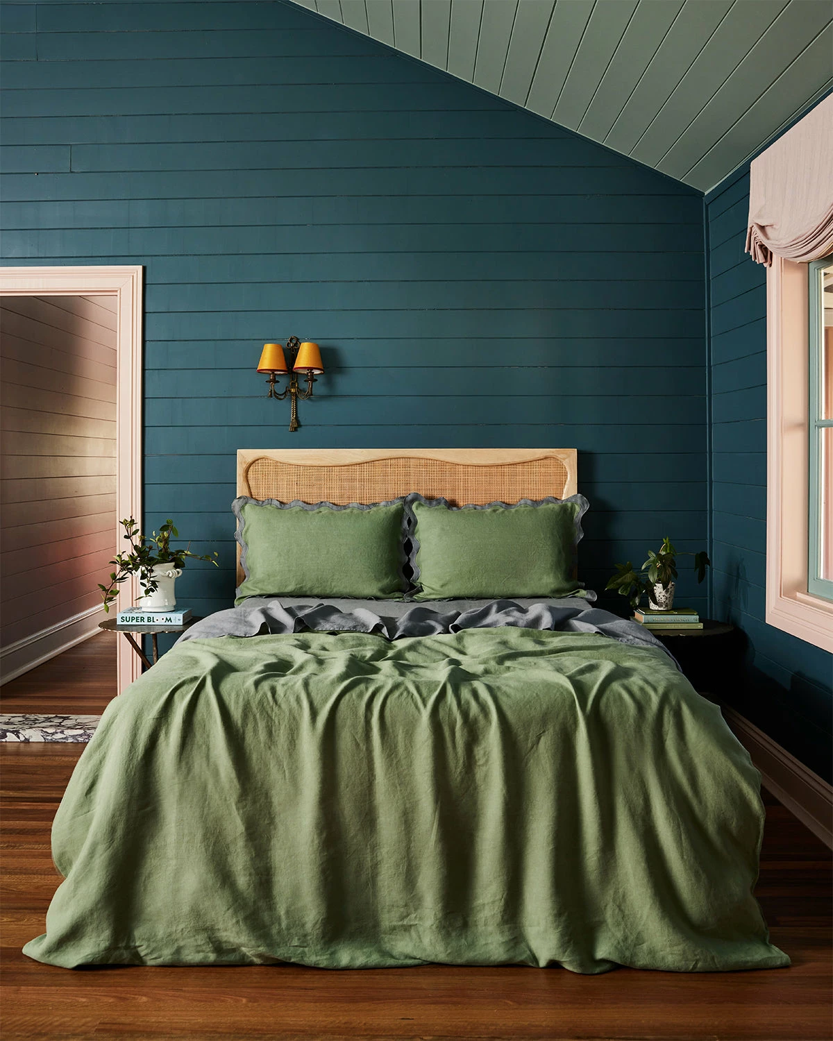 Pistachio & Mineral 100% French Flax Linen Scalloped Pillowcases (Set Of Two) 5 Pistachio & Mineral 100% French Flax Linen Scalloped Pillowcases (Set Of Two) - Image 5