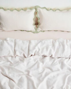 Rosewater & Sage 100% French Flax Linen Scalloped Pillowcases (Set Of Two) -Bed Linings Sales Store rosesage3