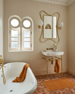 Rust 100% French Flax Linen Bath Mat -Bed Linings Sales Store rust bath c5992958 c3d4 4e22 84fc 0f9c93b53250