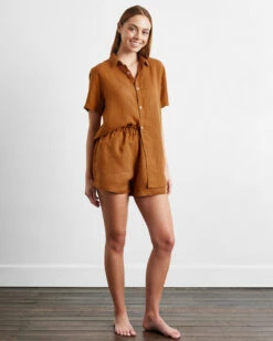 Rust Short Sleepwear Set -Bed Linings Sales Store rust top 04 252fc272 8c59 4207 b463 c3ed8e2db870