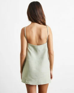 Sage 100% French Flax Linen Slip -Bed Linings Sales Store sage slip 01