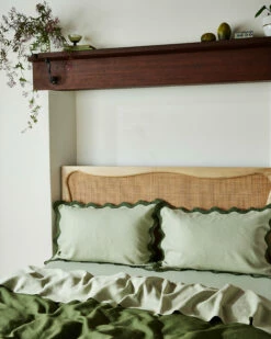 Sage & Olive 100% French Flax Linen Scalloped Pillowcases (Set Of Two) -Bed Linings Sales Store sageoli5