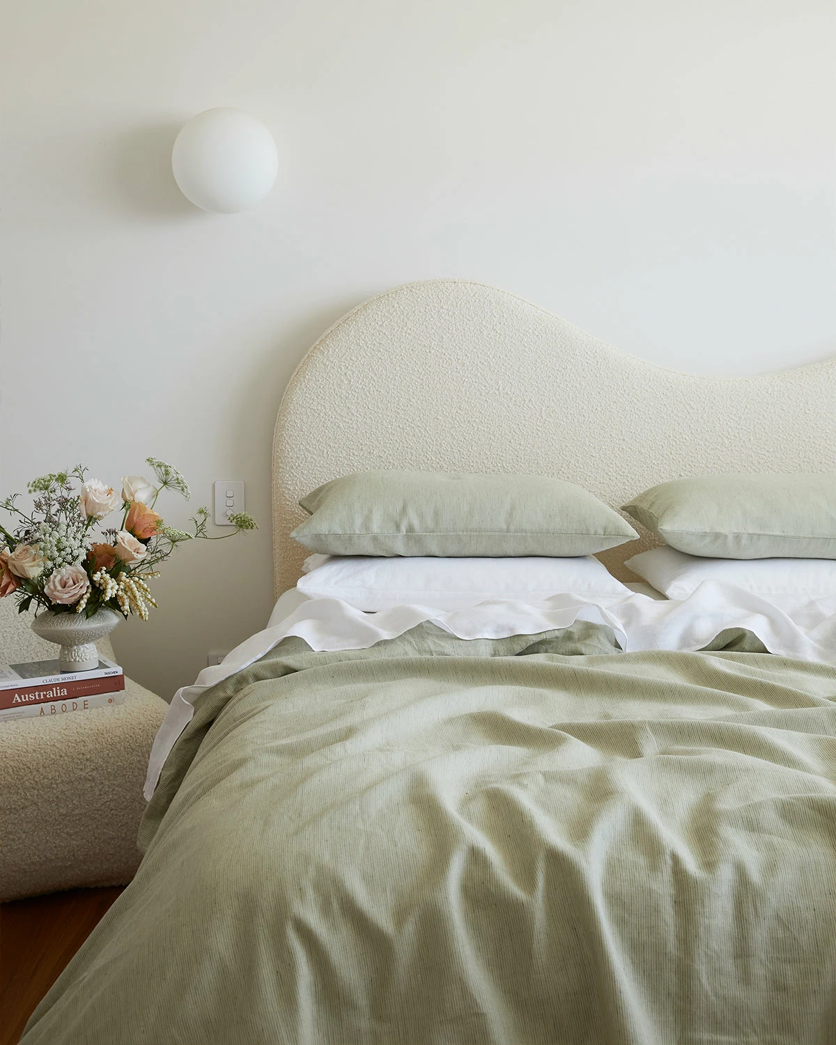 Sage & Olive Stripe 100% French Flax Linen Duvet Cover 4 Sage & Olive Stripe 100% French Flax Linen Duvet Cover - Image 4