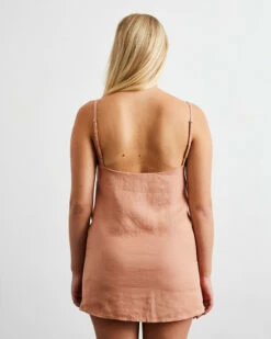 Hazelnut 100% French Flax Linen Slip -Bed Linings Sales Store slip 03