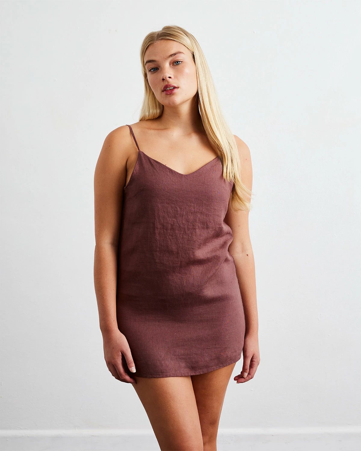 Cacao 100% French Flax Linen Slip 1 Cacao 100% French Flax Linen Slip