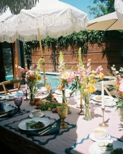 Lavender & Petrol 100% French Flax Linen Scalloped Placemats (Set Of Four) -Bed Linings Sales Store sos table 01 b2c6284b f420 476c 90a7 d738a49d4b85