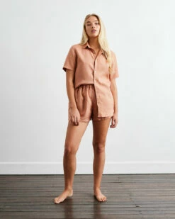 Hazelnut 100% French Flax Linen Short Sleeve Shirt 6 Hazelnut 100% French Flax Linen Short Sleeve Shirt -Bed Linings Sales Store ss 03 5d32b5fa 1604 4805 b80d c07f225f665e