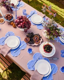Lavender 100% French Flax Linen Tablecloth -Bed Linings Sales Store table 09 1