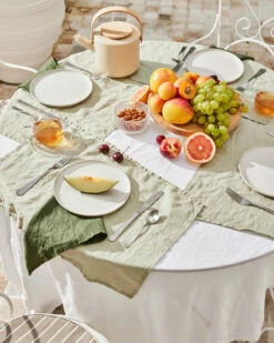 Olive 100% French Flax Linen Napkins (Set Of Four) -Bed Linings Sales Store table 2 0b6642ca b386 4105 95a9 5ef387097e6d