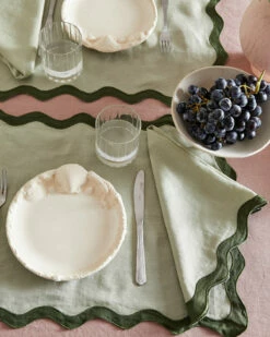 Sage & Olive 100% French Flax Linen Scalloped Placemats (Set Of Four) -Bed Linings Sales Store table 3 87f18538 6000 4694 962a b74ccab4b632