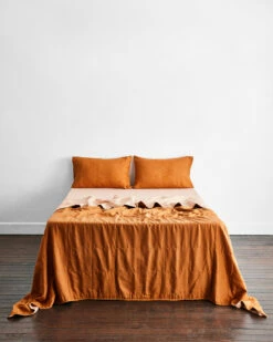Terracotta & Rust Two-Tone Quilt -Bed Linings Sales Store terra 3