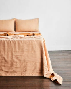 Terracotta & Rust Two-Tone Quilt -Bed Linings Sales Store terra 5