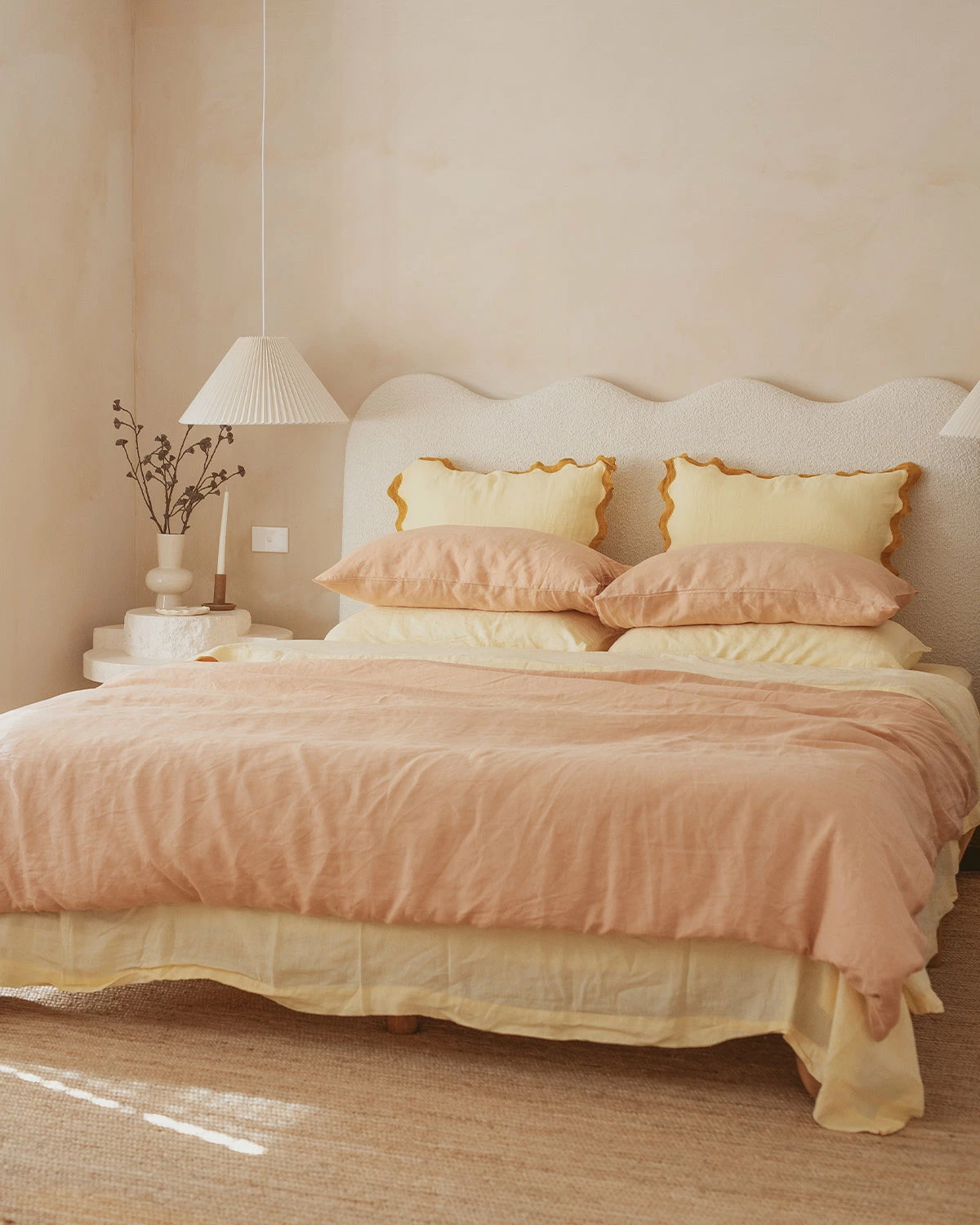 Limoncello & Turmeric 100% French Flax Linen Scalloped European Pillowcases (Set Of Two) 4 Limoncello & Turmeric 100% French Flax Linen Scalloped European Pillowcases (Set Of Two) - Image 4