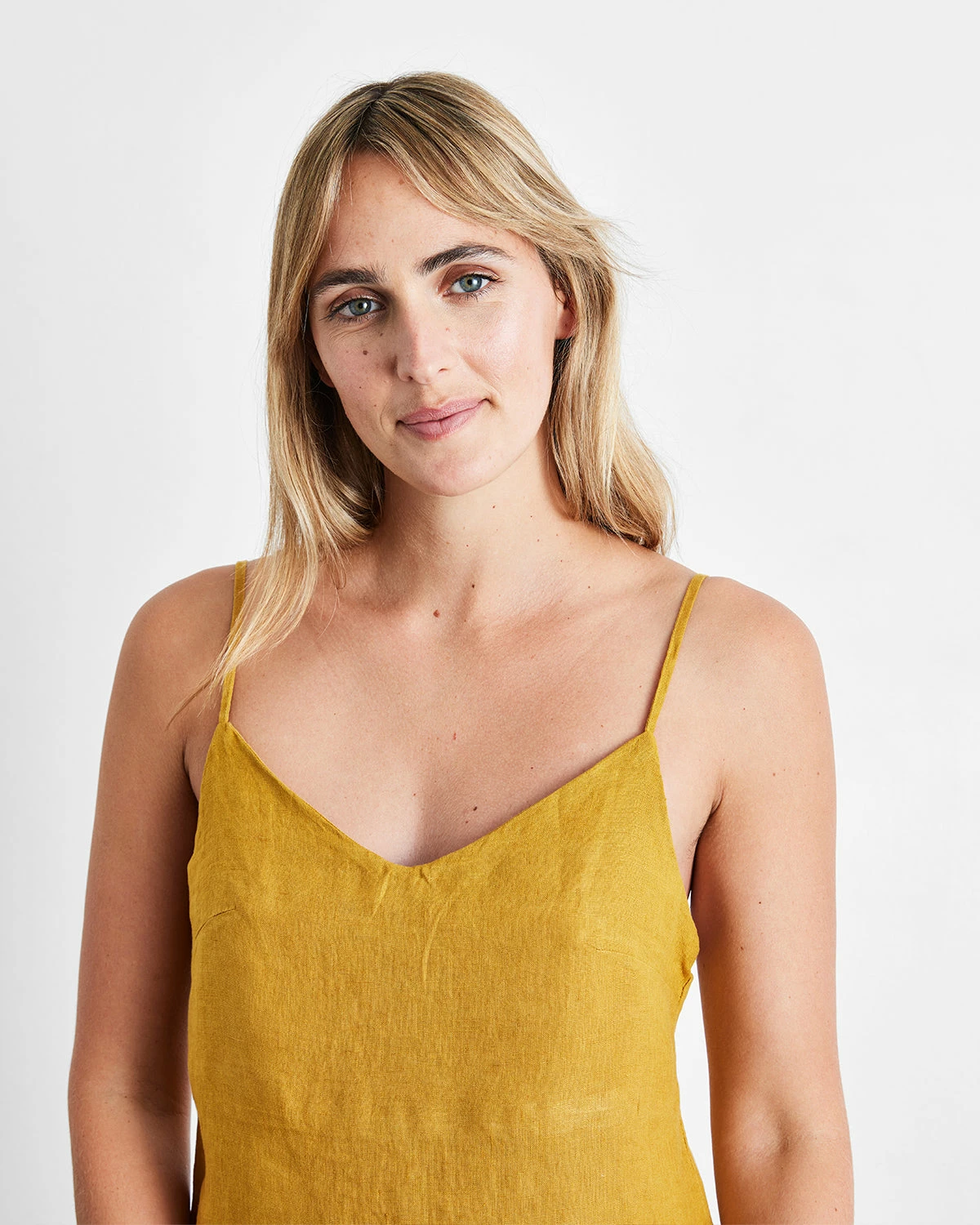 Turmeric 100% French Flax Linen Slip 4 Turmeric 100% French Flax Linen Slip - Image 4