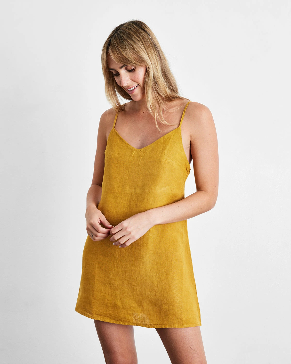 Turmeric 100% French Flax Linen Slip 1 Turmeric 100% French Flax Linen Slip