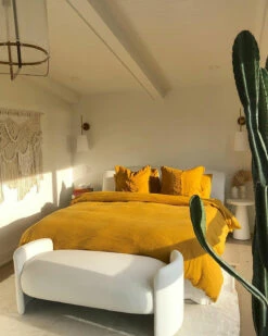 Turmeric 100% French Flax Linen Pillowcases (Set Of Two) -Bed Linings Sales Store turmeric audrey 05e66b19 1b07 45ef 811d 01a132c0134f