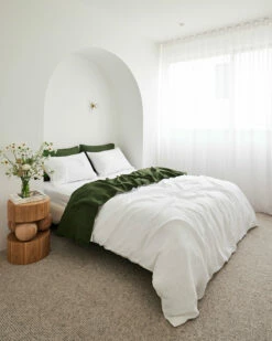 Olive 100% French Flax Linen Pillowcases (Set Of Two) -Bed Linings Sales Store white olive 25852055 6ca4 4172 8a88 4a2c232076b7