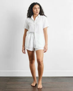 White Short Sleepwear Set -Bed Linings Sales Store white top 04 18e59533 5084 4a80 b449 6796c9bbe712