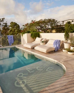 Wildflower & White Check 100% French Flax Linen Terry Bath Towel -Bed Linings Sales Store wildflower towel